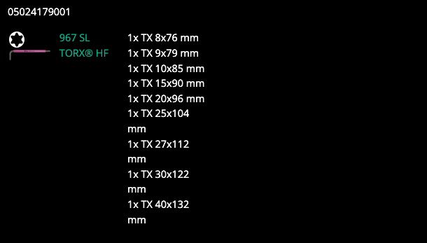 wera-967-9-torx-multicolour-hf-1-l-key-set-with-holding-function-blacklaser-contents
