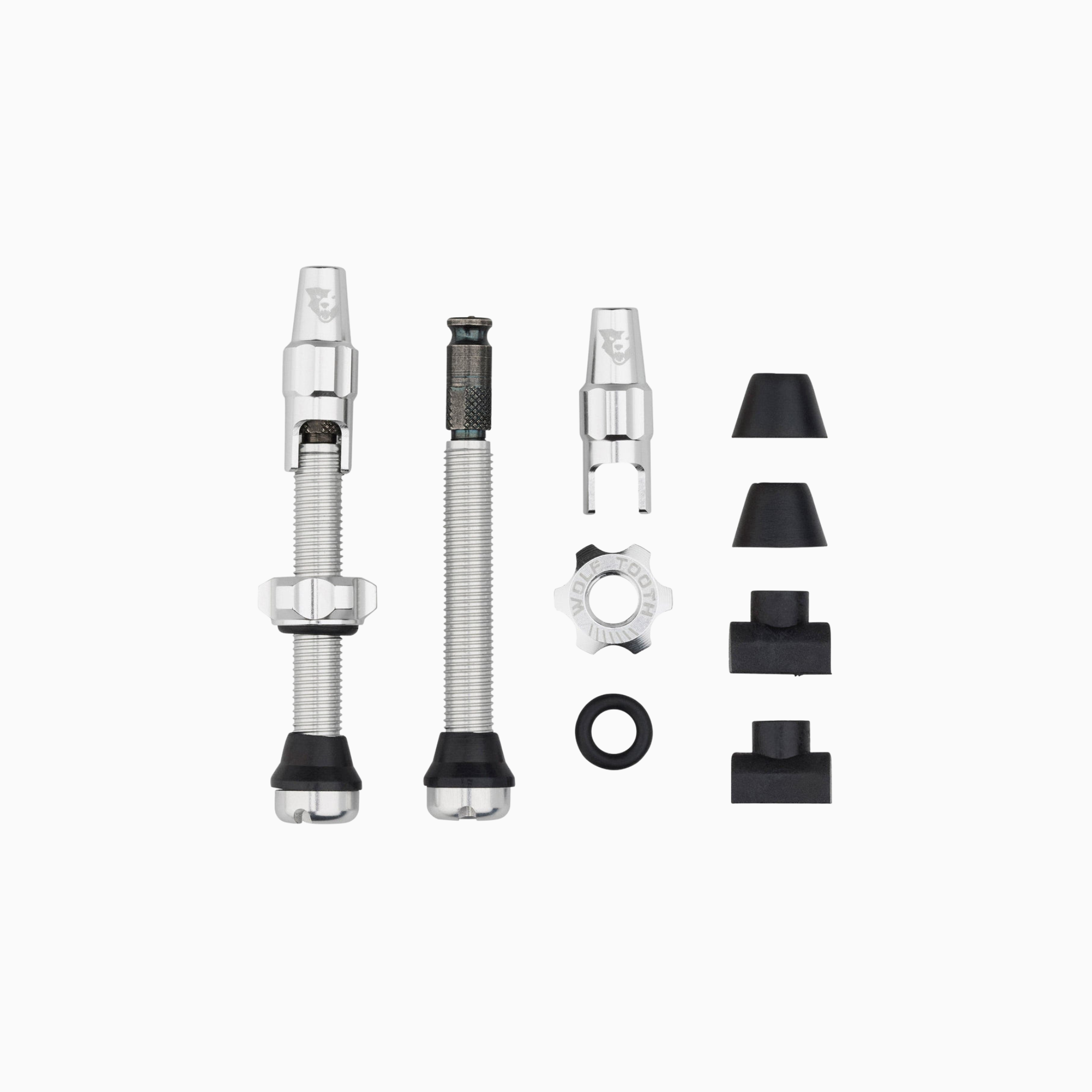 Wolf Tooth Tubeless Valve Stem Kit for Clik Valves - Raw Silver