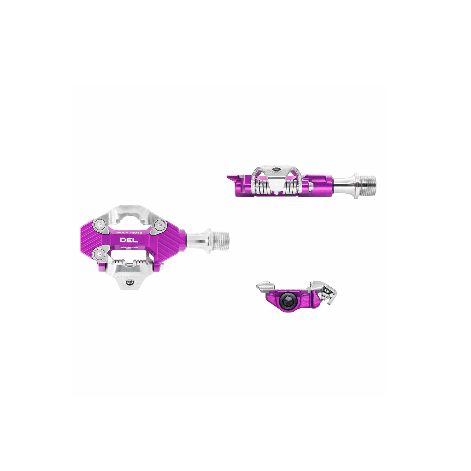 Wolf Tooth DEL Gravel Race Clipless Pedal -  Ultraviolet Purple