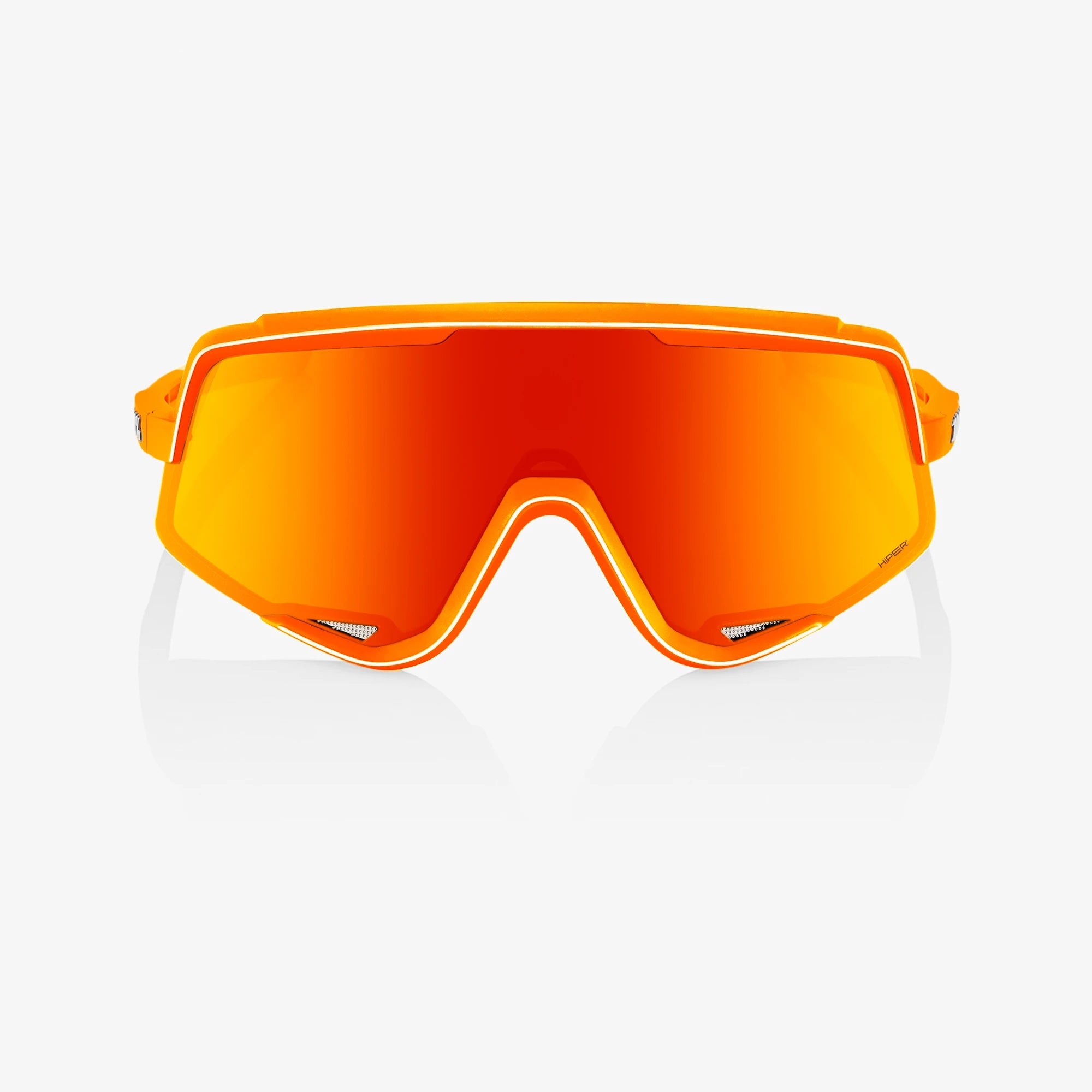 100-glendale-sunglasses-neon-orange-hiper-red-mirror-lens-front