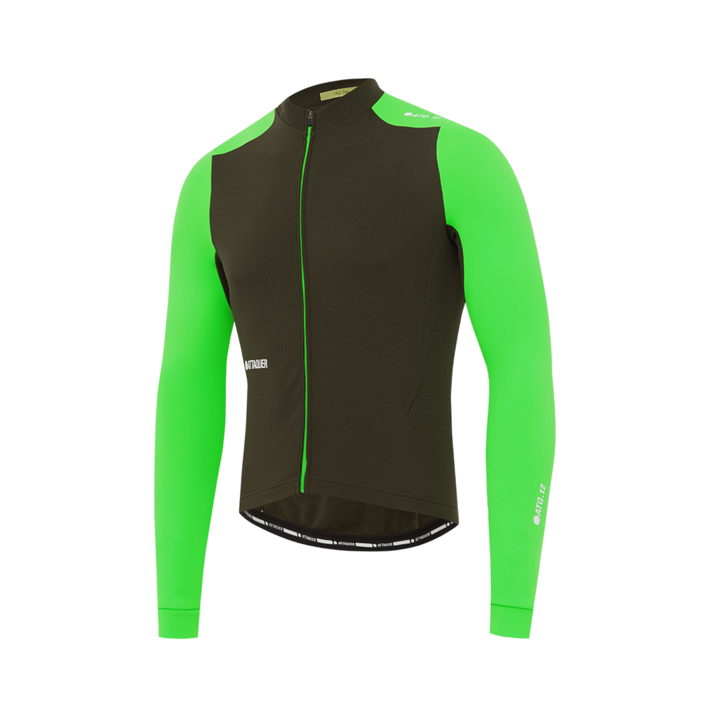 Attaquer All Day Winter Long Sleeved Jersey - Pine/Fluro Green
