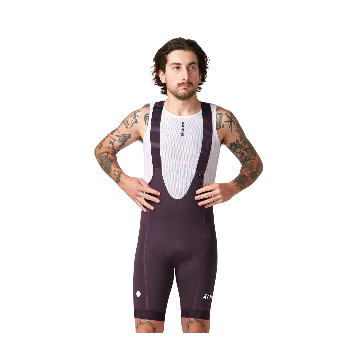 Attaquer All Day Bib Short - Aubergine