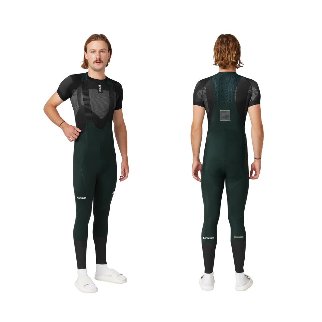 Attaquer All Day Winter Bib Long Forest - Green/White Logo