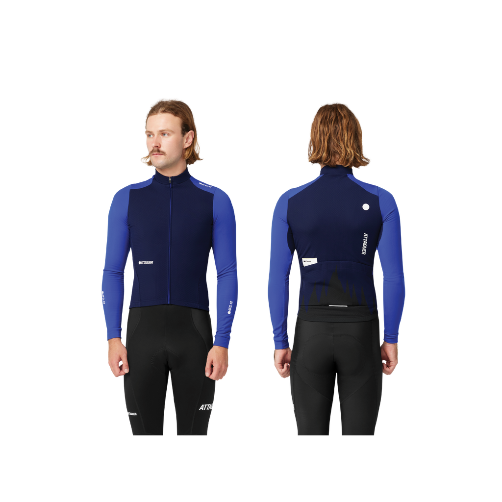 Attaquer All Day Winter Long Sleeved Jersey - Navy/Fluro