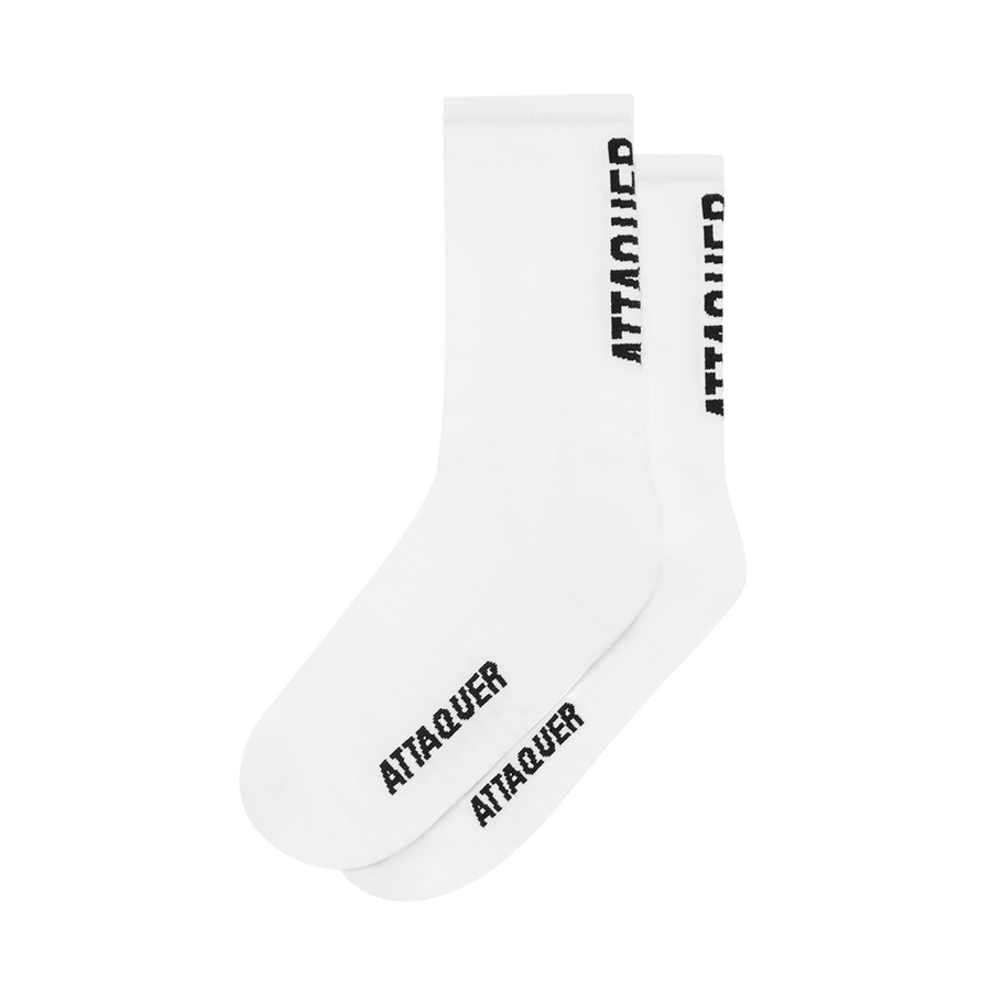 Attaquer Vertical Logo Socks - White