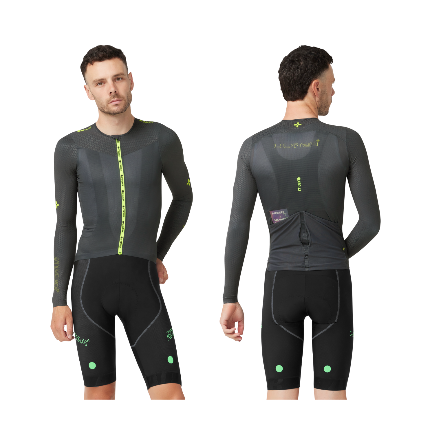 Attaquer ULTRA+ Aero Long Sleeved Jersey - Anthracite/Acid Lime