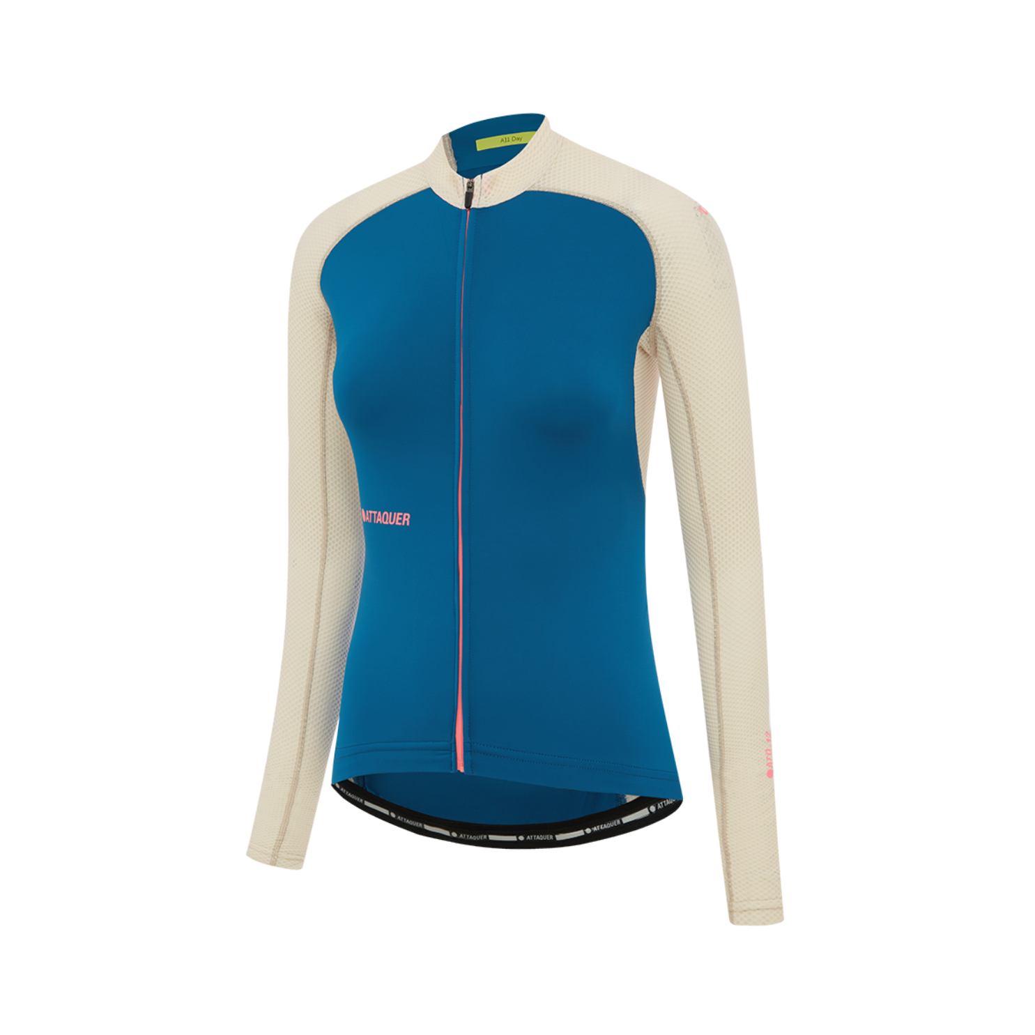 Attaquer Womens All Day Summer Long Sleeve Jersey - Blue/Eggshell