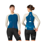 Attaquer Womens All Day Summer Long Sleeve Jersey - Blue/Eggshell