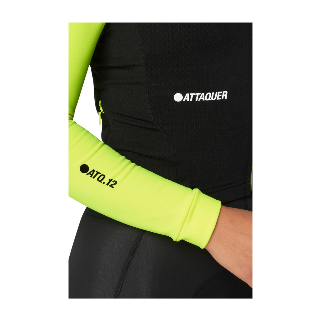 Attaquer Womens All Day Winter Long Sleeved Jersey - Black/Acid Lime