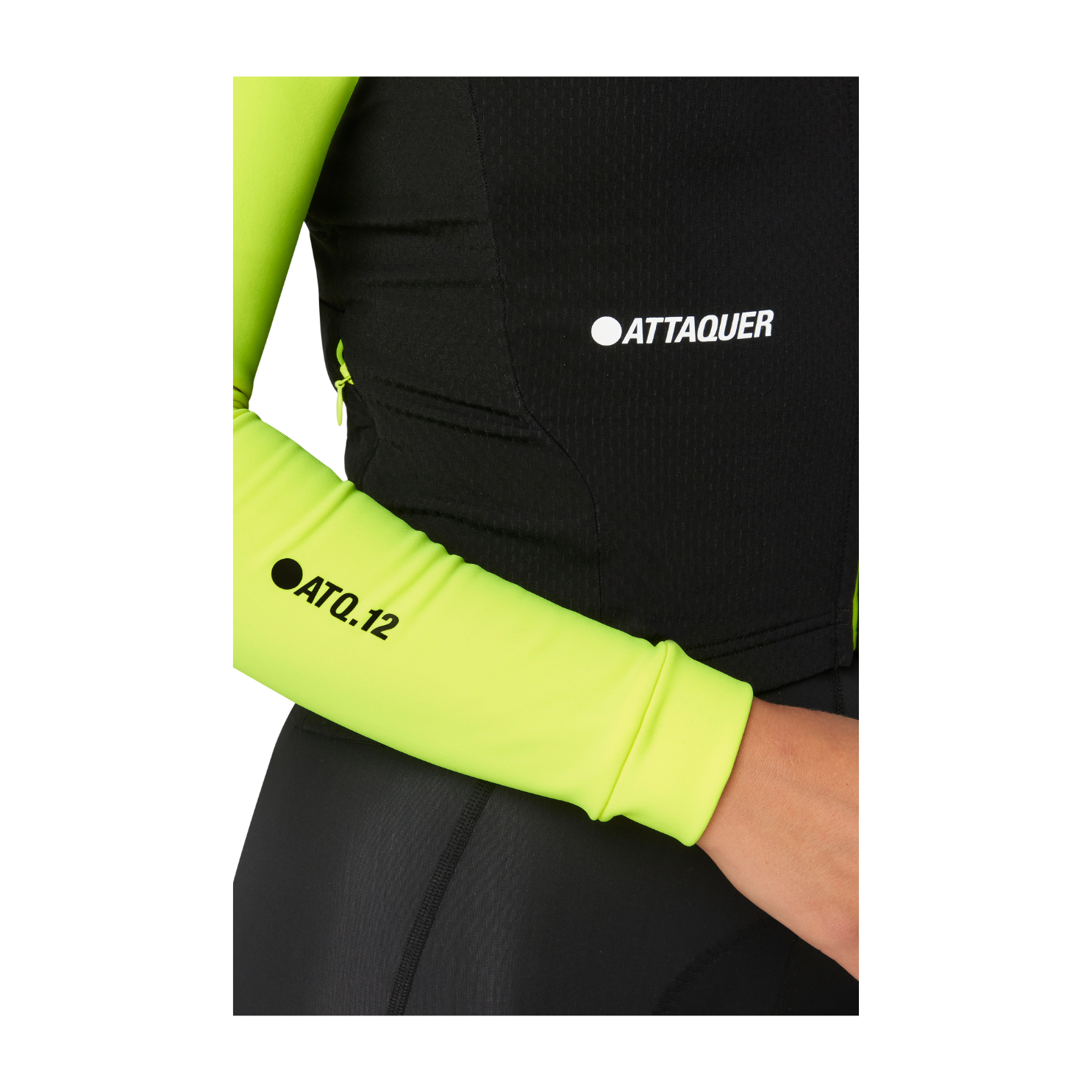 Attaquer Womens All Day Winter Long Sleeved Jersey - Black/Acid Lime