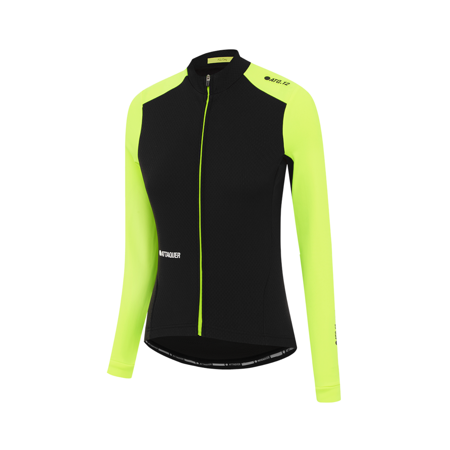 Attaquer Womens All Day Winter Long Sleeved Jersey - Black/Acid Lime
