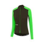 Attaquer Womens All Day Winter Long Sleeved Jersey - Pine/Fluro Green
