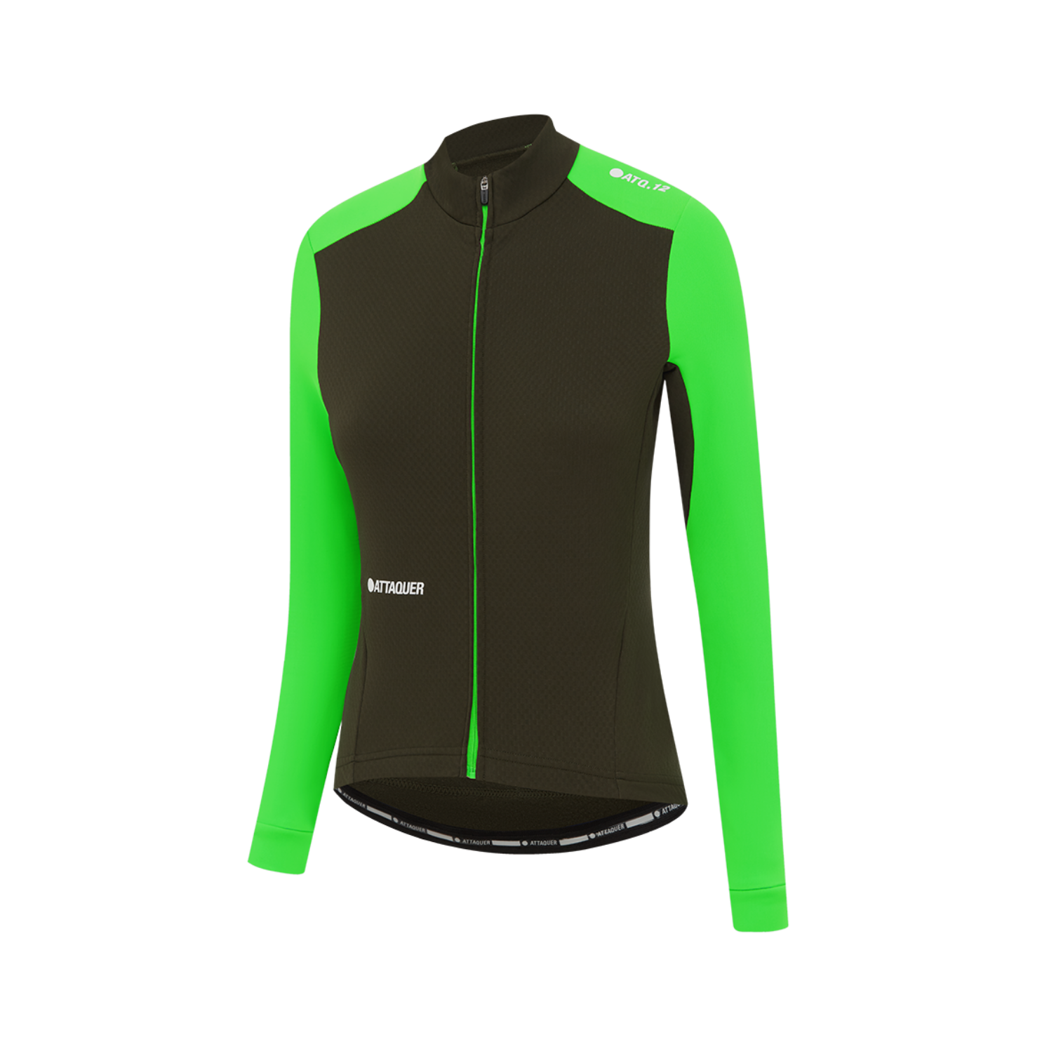 Attaquer Womens All Day Winter Long Sleeved Jersey - Pine/Fluro Green