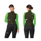 Attaquer Womens All Day Winter Long Sleeved Jersey - Pine/Fluro Green