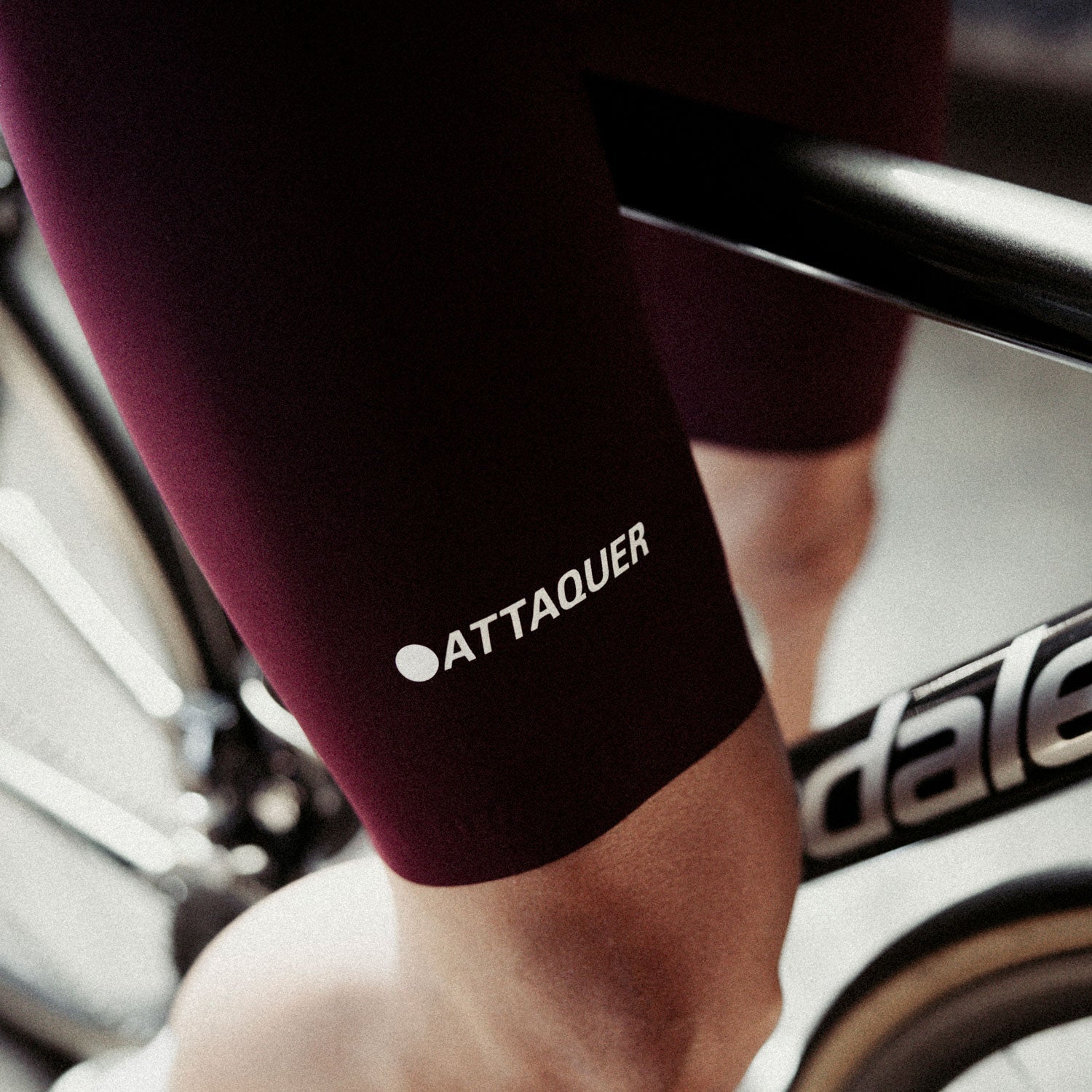 Attaquer Mens Race Bib Short 2.0 Burgundy/Tonal Ref Logo lifestyle