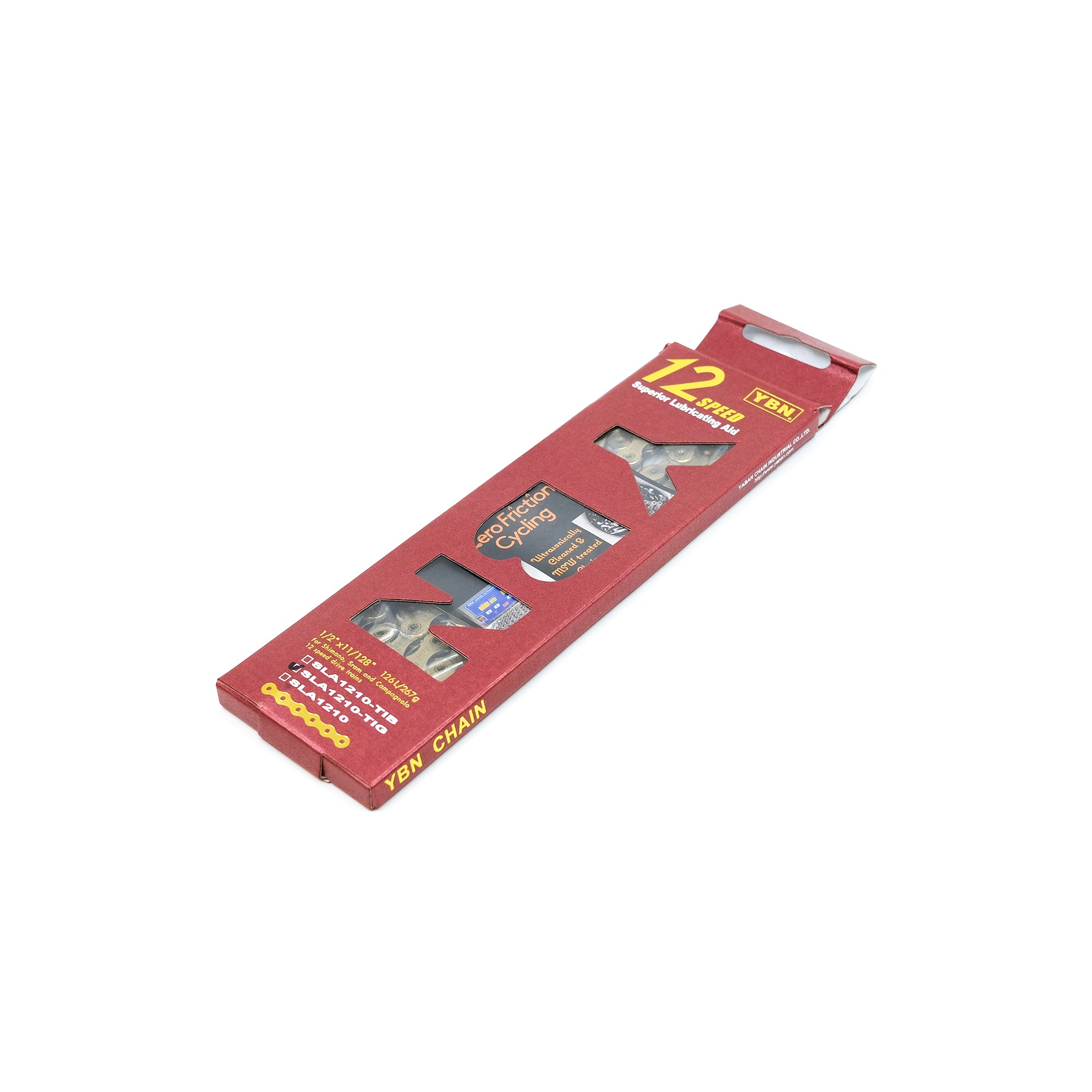 YBN SLA120 12-Speed Ti-Nitrate Ultrasonic Cleaned & MSpeed Waxed Chain - Gold