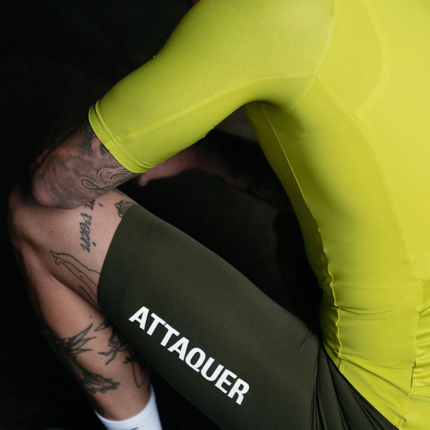 Attaquer Mens Race Bib Short 2.0 Pine/Tonal Logo lifestyle