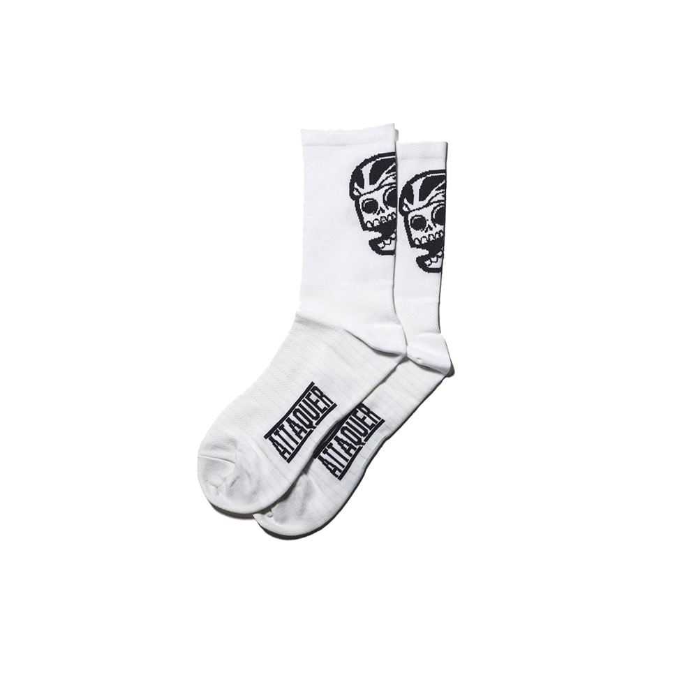 Attaquer Skull Logo Socks - White - CCACHE