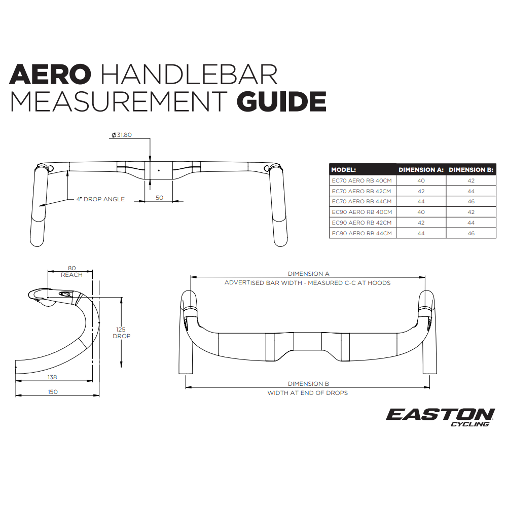 Easton EC70 Aero Carbon Handlebar - CCACHE