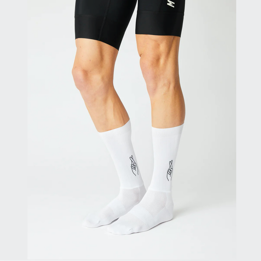 Fingerscrossed Aero Socks - Logo White