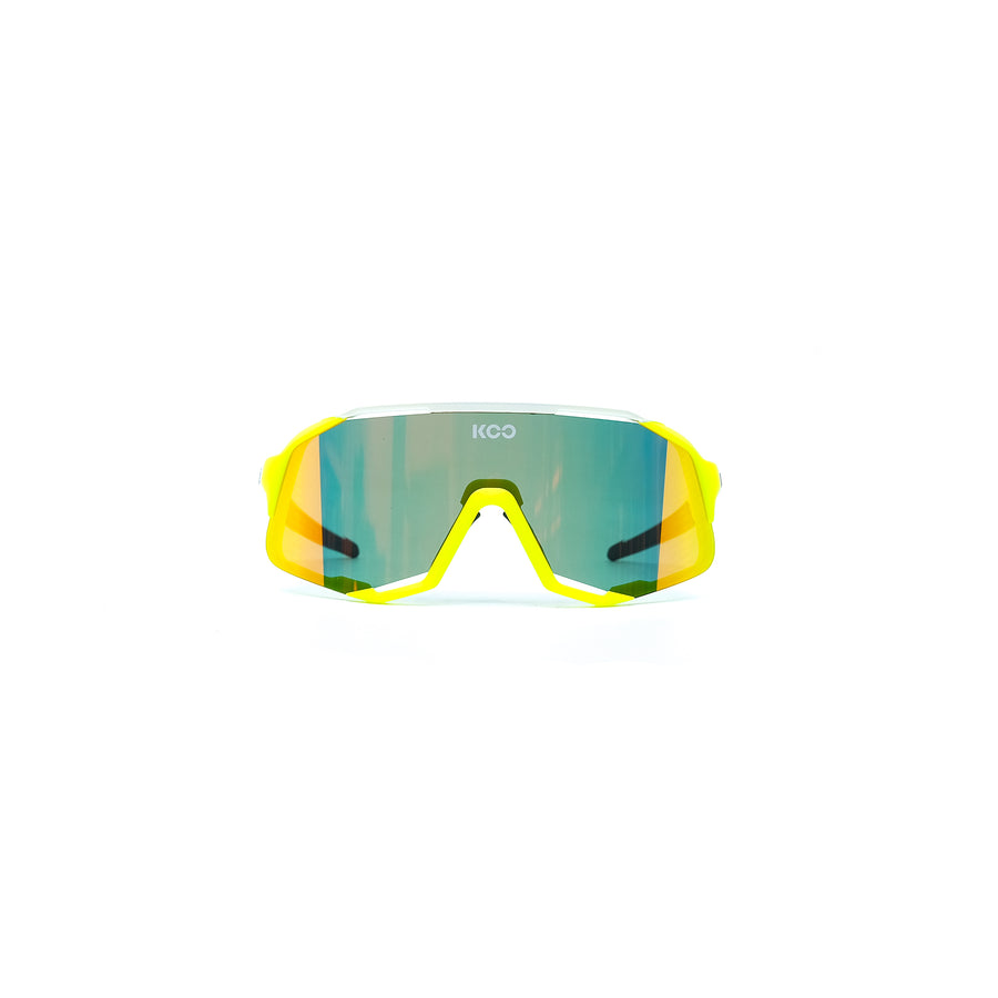 koo-demos-sunglasses-yellow-fluro-white-red-mirror-lens-front