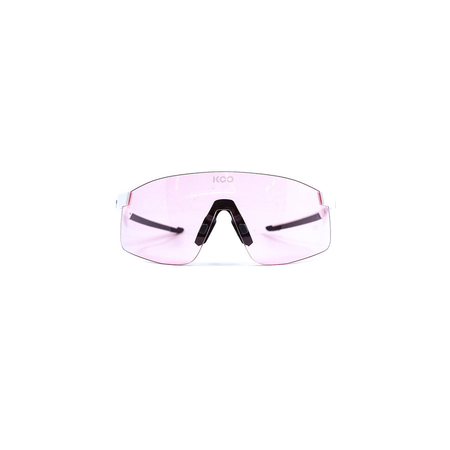 koo-nova-sunglasses-white-matt-photocromic-pink-lens-front