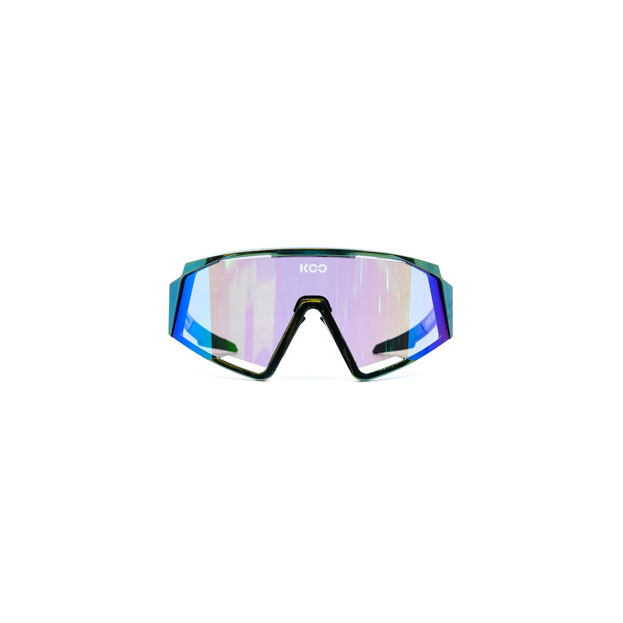 koo-spectro-sunglasses-iridescent-green-mirror-lens-front