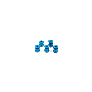 Wolf Tooth Set of 5 Chainring Bolts and Nuts for 1x - Blue