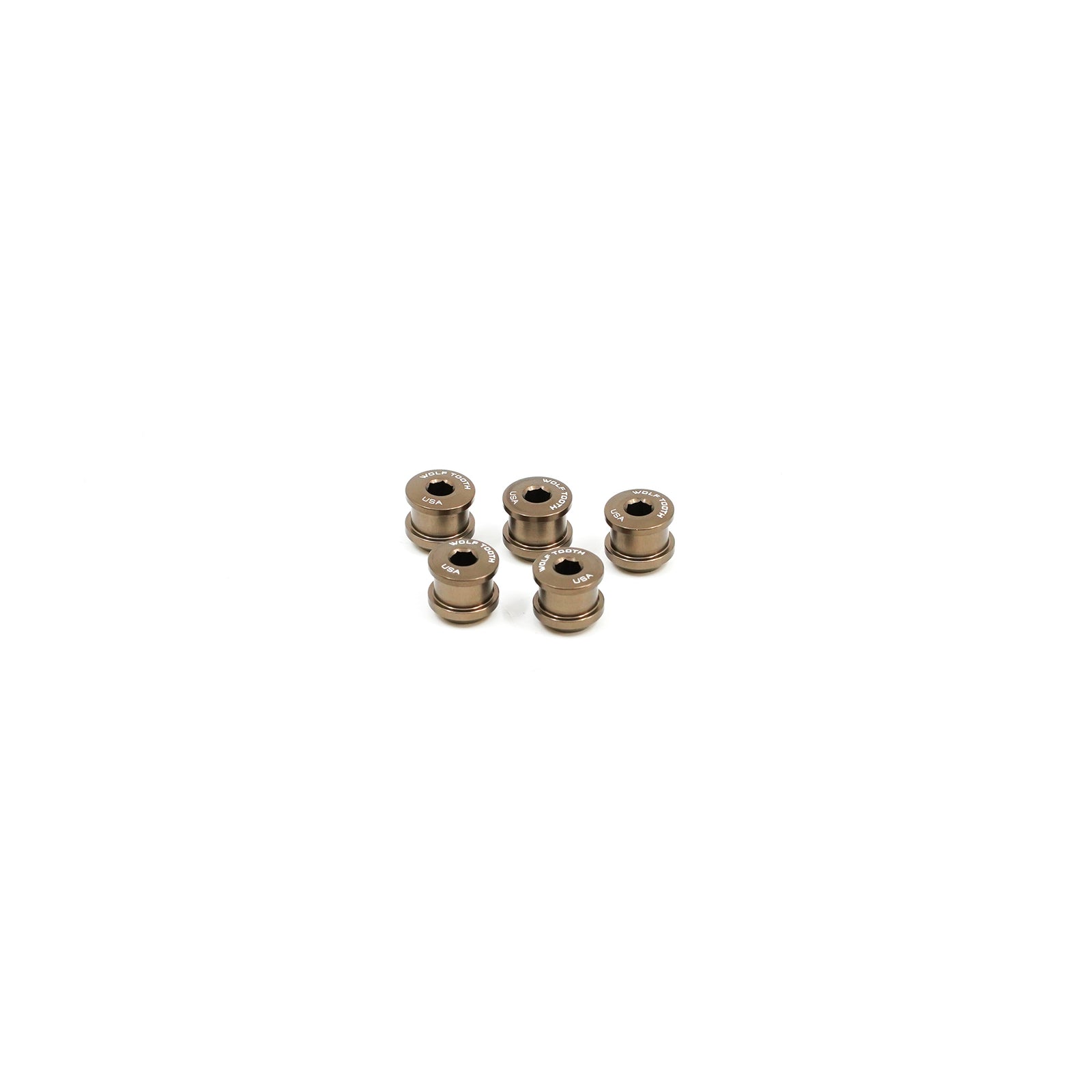 Wolf Tooth Set of 5 Chainring Bolts and Nuts for 1x - Espresso