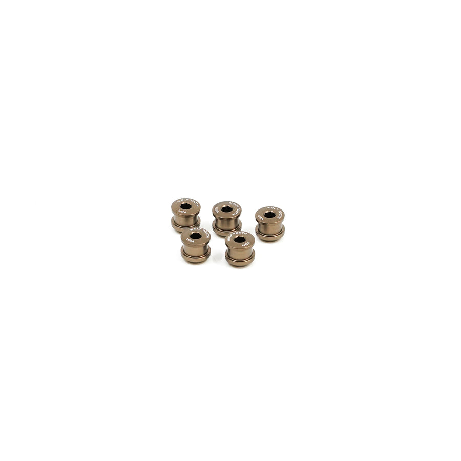 Wolf Tooth Set of 5 Chainring Bolts and Nuts for 1x - Espresso