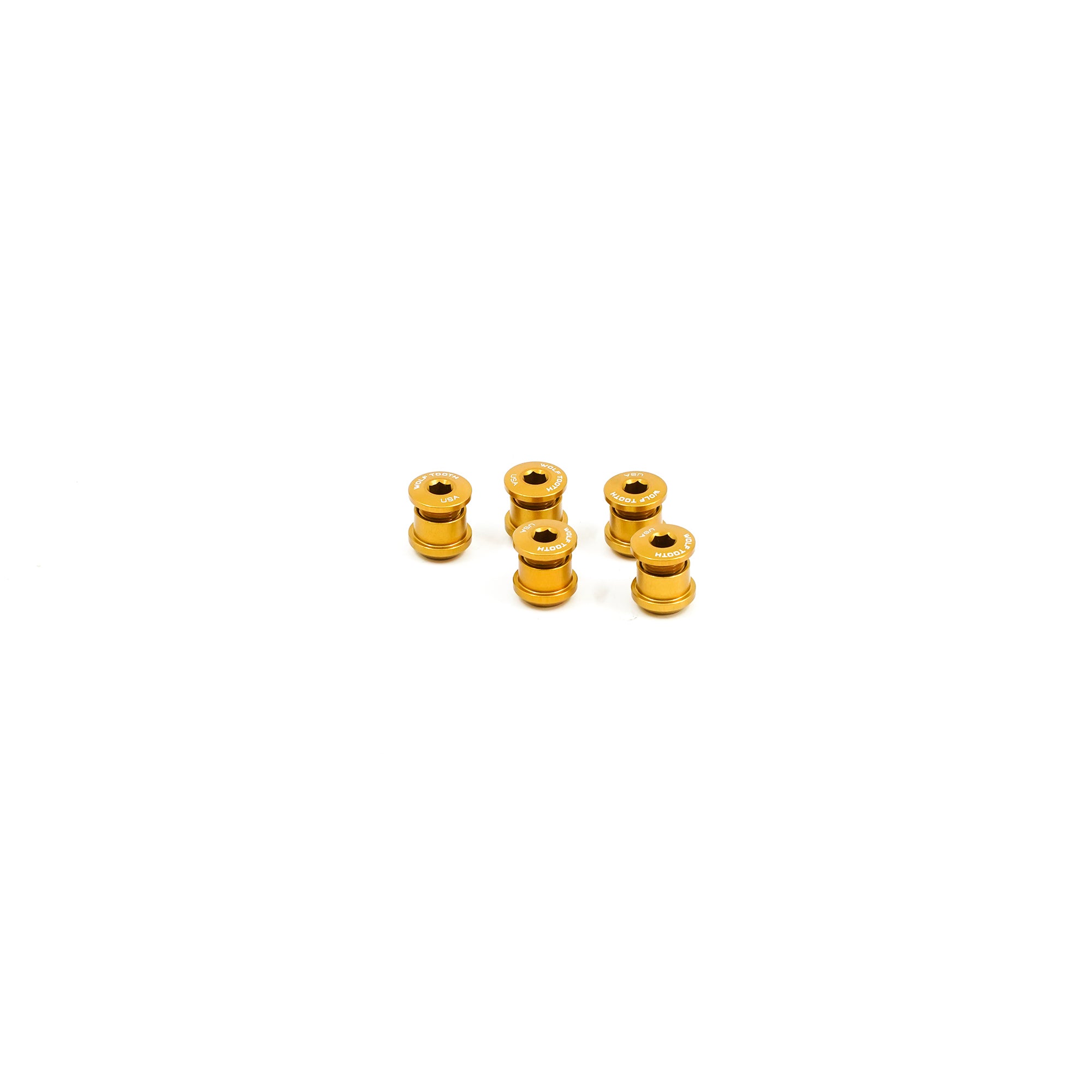 Wolf Tooth Set of 5 Chainring Bolts and Nuts for 1x - Gold