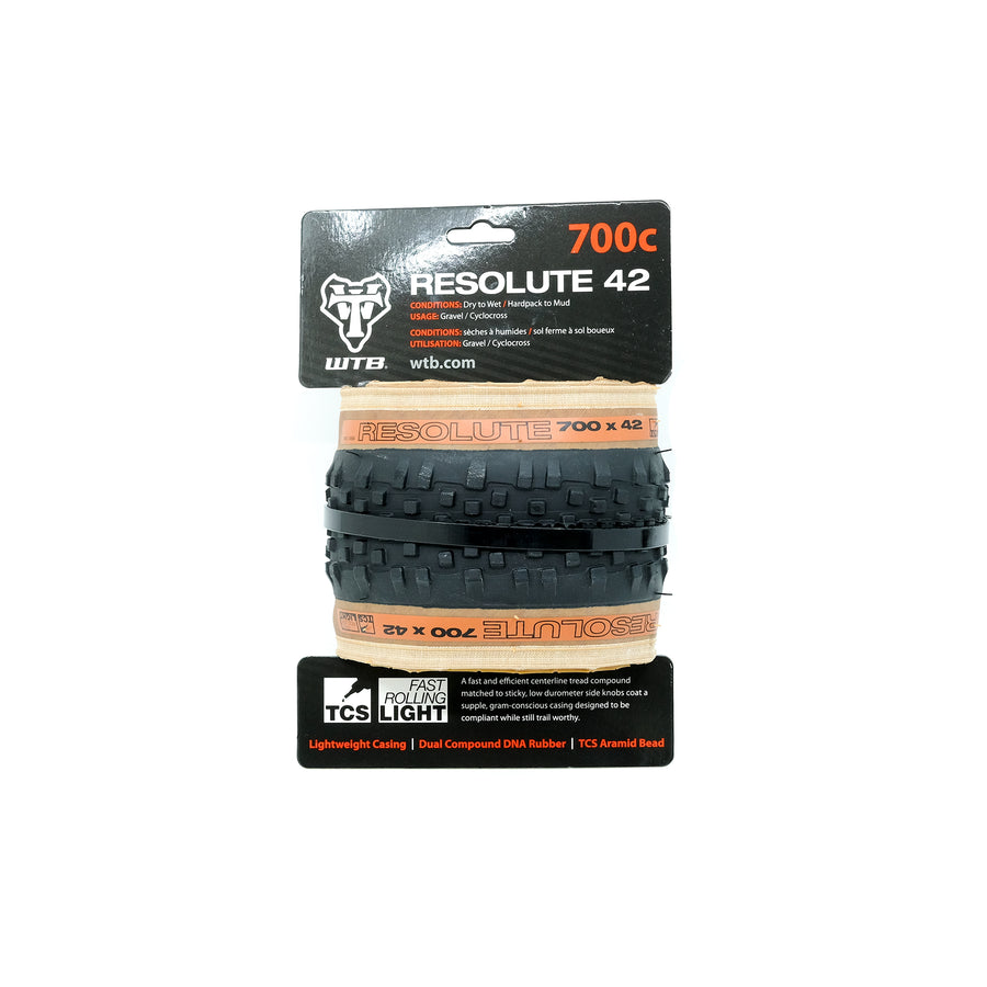 WTB Resolute TCS Light/Fast Rolling Clincher Tyre (700 x 42mm) - Tanwall - CCACHE